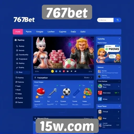 Interface do usuário no site 767bet